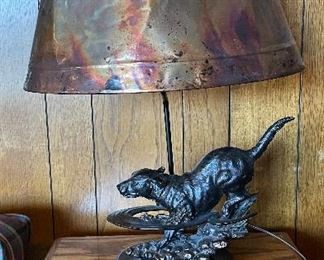 Bronze & Copper "In Flight" Table Lamp. Photo 1 of 2.