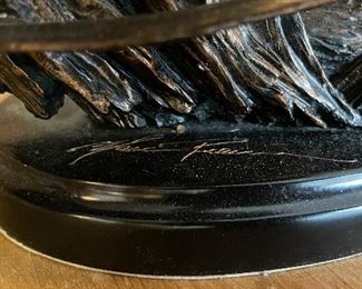 Bronze & Copper Duck Table Lamp Signed By Artist. Photo 2 of 2.