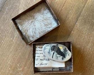 Scrimshaw Bird Pendant.