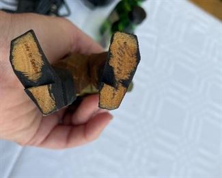 Vintage Hand-Carved Wood Figurine Signed By Artist. Photo 2 of 2.
