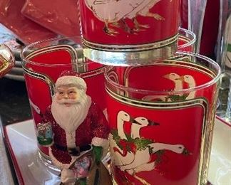 Sample of Vintage Neiman Marcus Holiday Double Old Fashion Glasses. Photo 1 of 2.