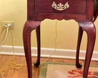 Leopold Stickley Queen Anne Style Cherry One Drawer Pembroke Side Table. Measures 16" W x 24" D. Photo 1 of 2.