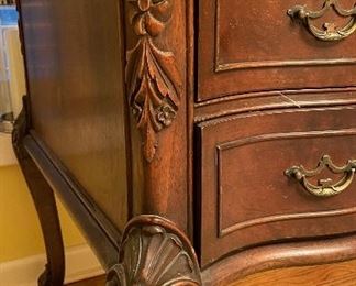 Vintage Tobey Furniture Flame Mahogany Desk. Measures 52" W x 28" D. Great As Is But WOW, Wouldn't This Be Cool Painted or Lacquered? Ask Us About Details! Photo 2 of 3.