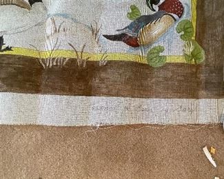 X-Large Hand-Painted & Signed Duck Needlepoint Canvas. Photo 2 of 2.