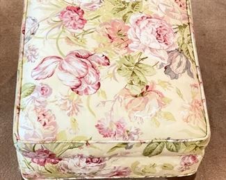 Floral Upholstered Ottoman. Measures 24" X 17" x 19" H. Photo 2 of 2.