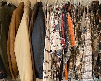 Sample of Men's Clothing Size Large & X-Large. We Have A Great Selection of Hunting Jackets.