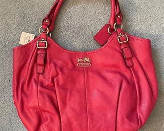 Coach Red Leather Bag.