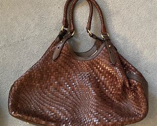 Coach Woven Leather Bag.