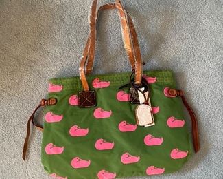 Dooney & Bourke Pink & Green Duck Bag.