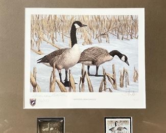 Governor's Edition "Winter Sentinels" Lithograph and Stamps.