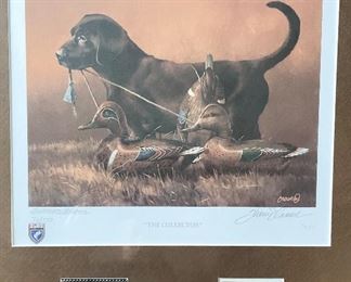 The "Governor's Collection, "The Collector" Signed by Crowe Lithograph Print and Stamps.