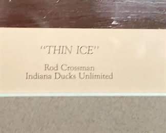 Rod Crossman Signed & Numbered Lithograph, "Thin Ice." Photo 2 of 4.