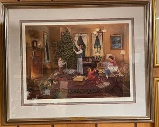 "Trimming The Tree - The Perfect Tree Series" by Lee Stroncek. Signed & Numbered Lithograph. Photo 1 of 4.