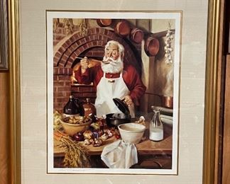 Sample of Signed & Numbered Santa Lithographs by Tom Browning. Photo 2 of 4.