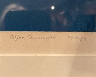 "Luminous Orb," Signed Artist's Proof, Jan Ehrenworth. Measures 21.5" x 22" Unframed. Photo 4 of 4.