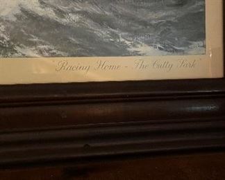 "Racing Home," The Cutty Shark Lithograph by Montague Dawson. Measures 27" x 17". Photo 3 of 3.