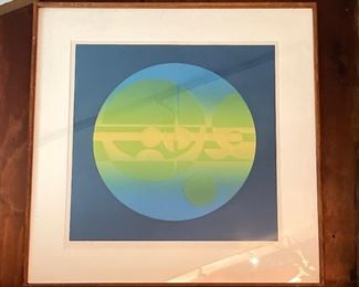 "Luminous Orb," Signed Artist's Proof, Jan Ehrenworth. Measures 21.5" x 22" Unframed. Photo 1 of 4.