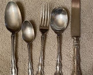 Towel Old Master Sterling Silver Flatware - Monogrammed with M. 99 Pieces. Photo 2 of 2.