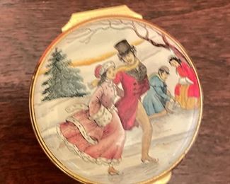 Sample of Christmas Theme Pill Boxes - Vintage Skaters.