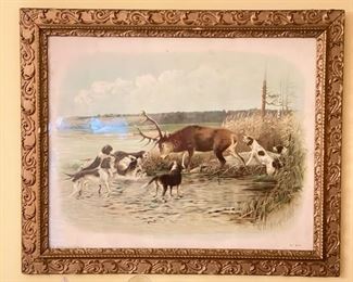 "At Bay" Lithograph Published by Hallen and Weiner. Photo 1 of 3.