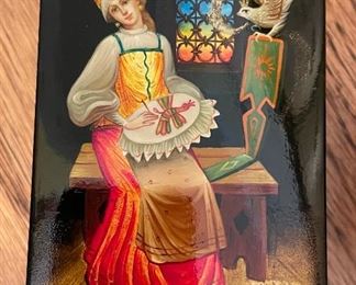 Sample of Vintage Signed Russian Lacquer Hand - Painted Palekh Boxes. Photo 1 of 5.