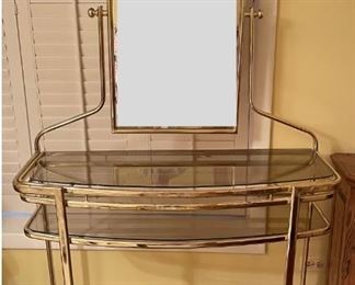 Mid-Century Brass Vanity. Measures 44" W x 16" D x 66" H. Photo 1 of 2.