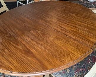 Oak Dining Table. Measures 48" D. Photo 2 of 2.
