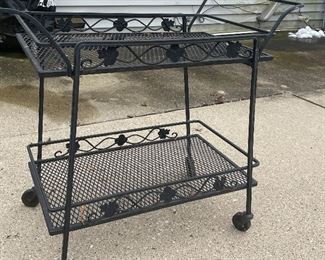 Vintage Woodard Bar Cart on Casters.