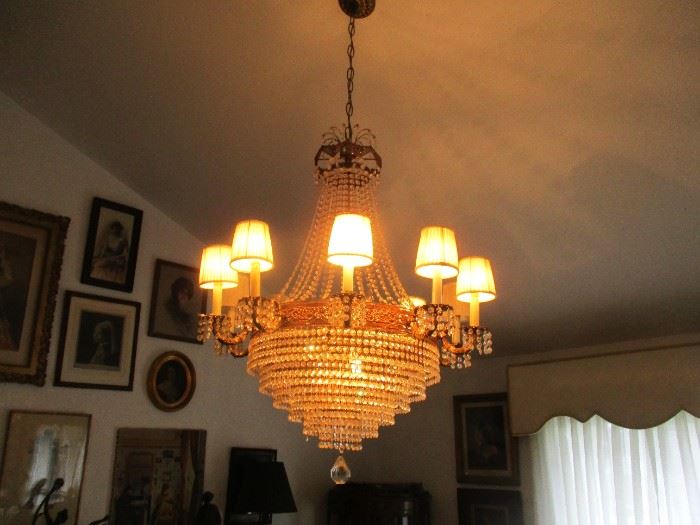 Lovely Crystal Chandelier with tiers of crystals