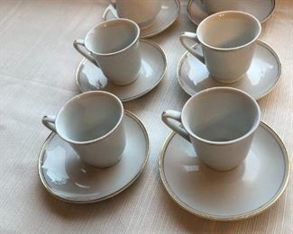 5 Demitasse Cup and Saucers and 1 Creamer. No makers mark on this set.