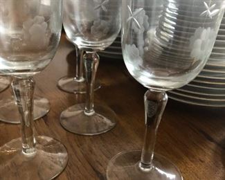 Close-up of Romania Colony Crystal Stemware