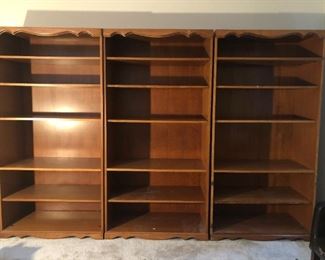 3 Bookcases Each measures 36in W x  17in D x 72in H