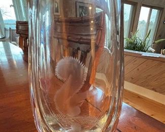 Kosta Boda - vase with etched squirrel