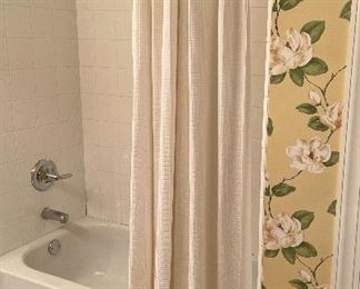 Waffle weave shower curtain