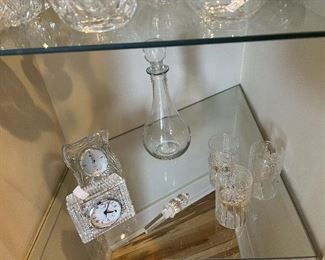 Waterford Desk Clock and Mikasa Desk Clock; Set 3 Littala Flora Tumblers