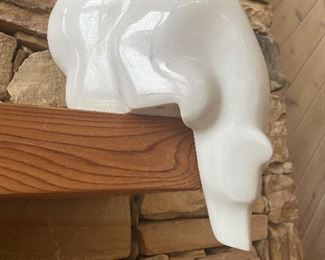 One of a kind - hand carved "Yule Marble" from Colorado - Polar Bear "Curious Bear" by Gert Olson.  