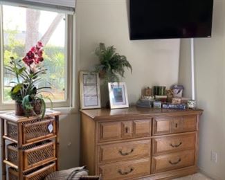 Rattan storage cabinet