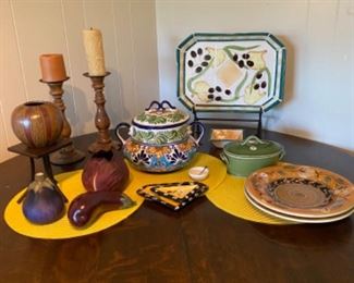 There is a large collection of hand thrown and signed pottery through out the house. 