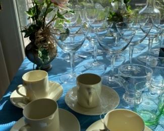 Fostoria Platinum-rimmed BELOVED stemware. Goblets and coupes