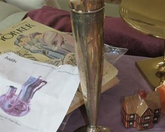 WEIGHTED STERLING VASE.