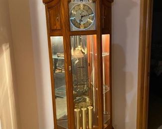 Howard Miller Remembrance Grandfather Clock. Lighted curio cabinet. 