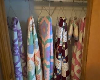 Antique hand stitched quilts