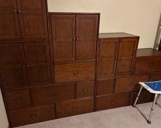 Multiple drawers with matching cabinets to design how you want it too look. Buy only one or as many as you want.