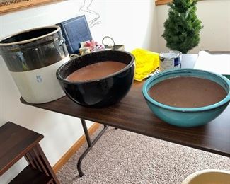 A wide variety of small and large pots