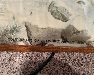 A close up of Complements of Grain Belt Premium beer.