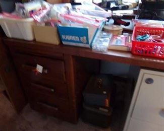 desk, walnut, misc. office products