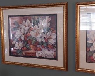 Trio of still life art by 