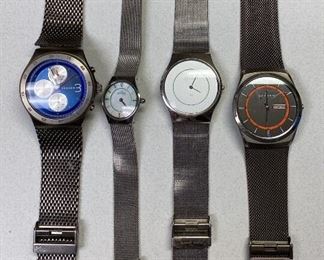 NC812 LOT OF 4 SKAGEN WATCHES MADE IN DENMARK, UNTESTED