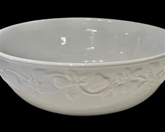 Gibson White Embossed Serving Bowl