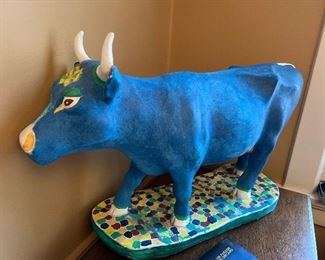 Model cows on parade